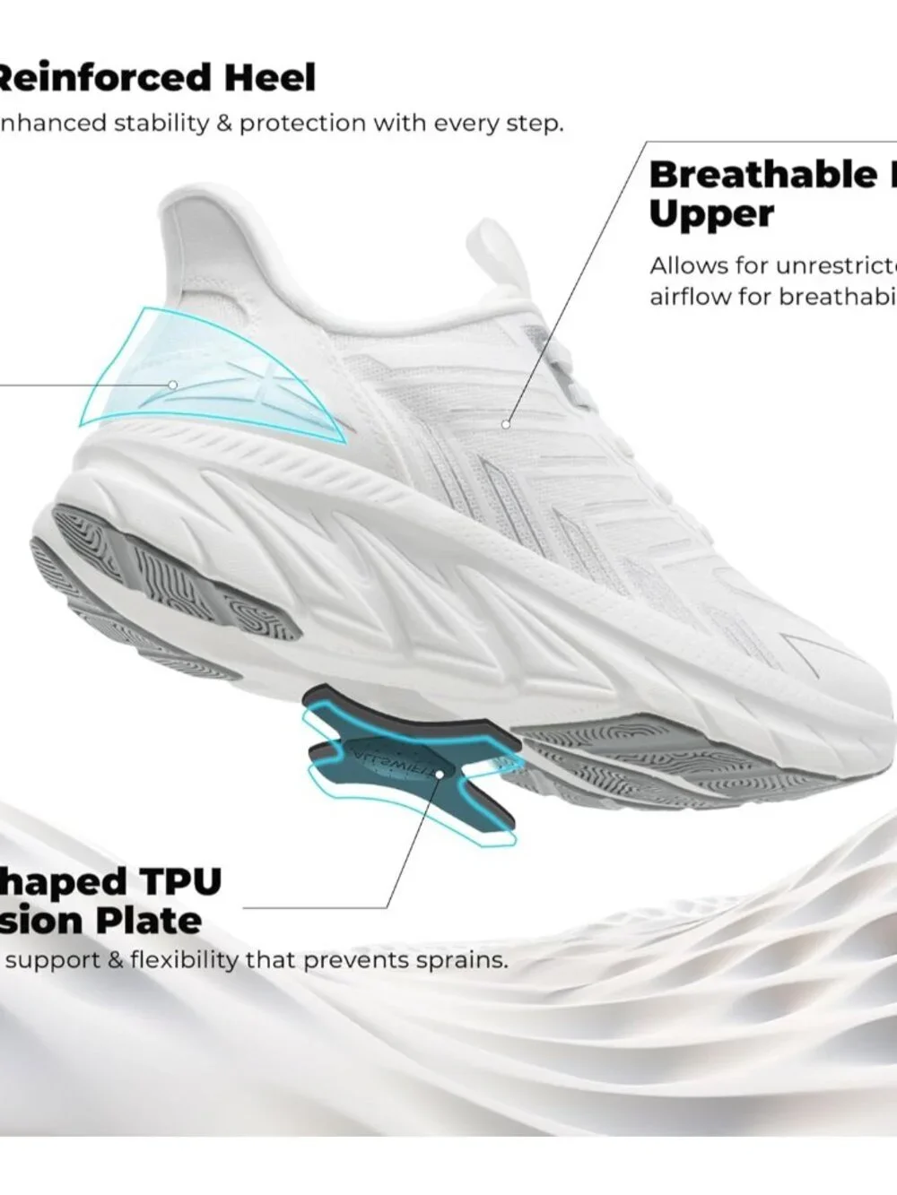 Women's White Slip On Walking Shoes Running Comfortable Breathable Sneakers